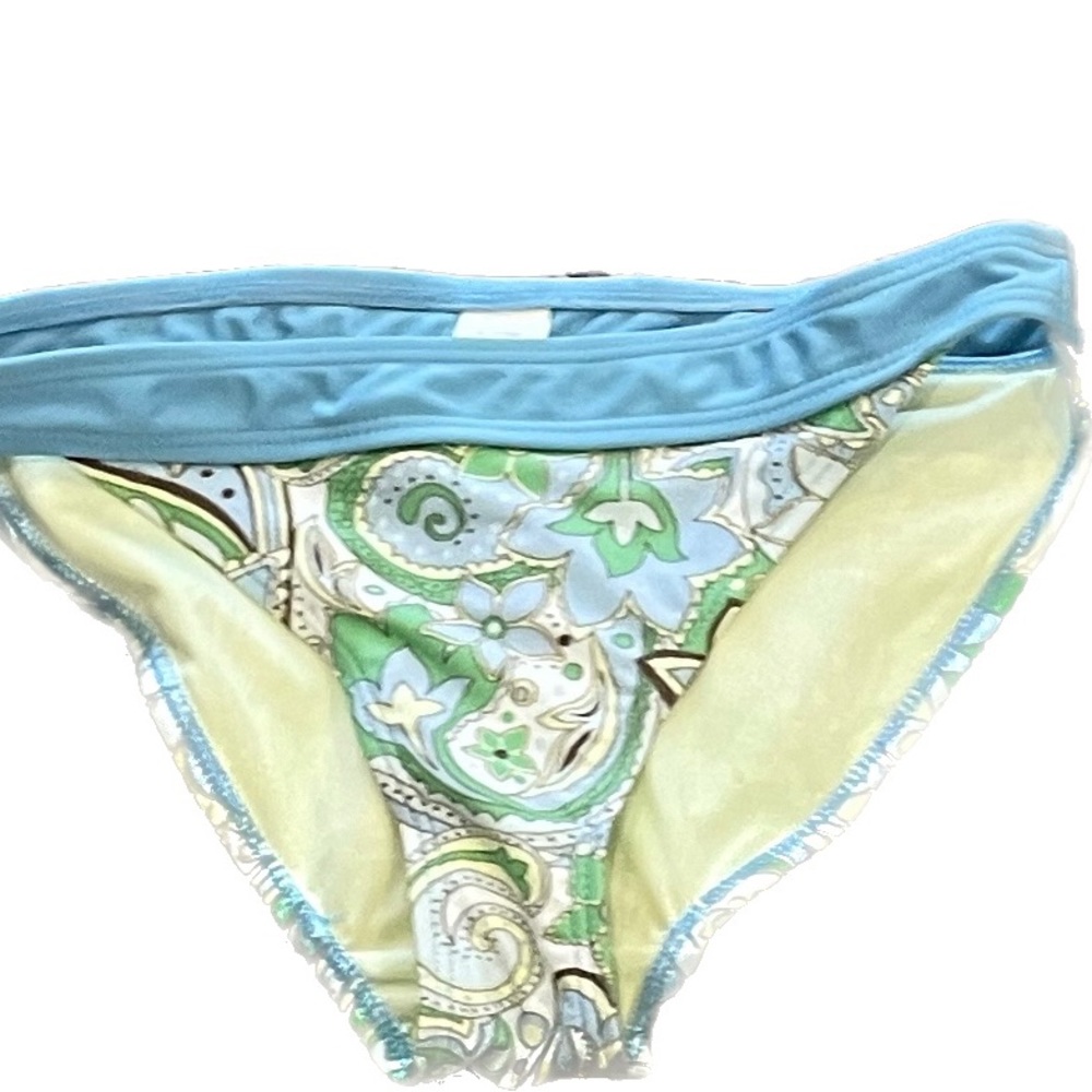 Women’s small blue paisley-ish bikini bottom, new without tags, by Athlete